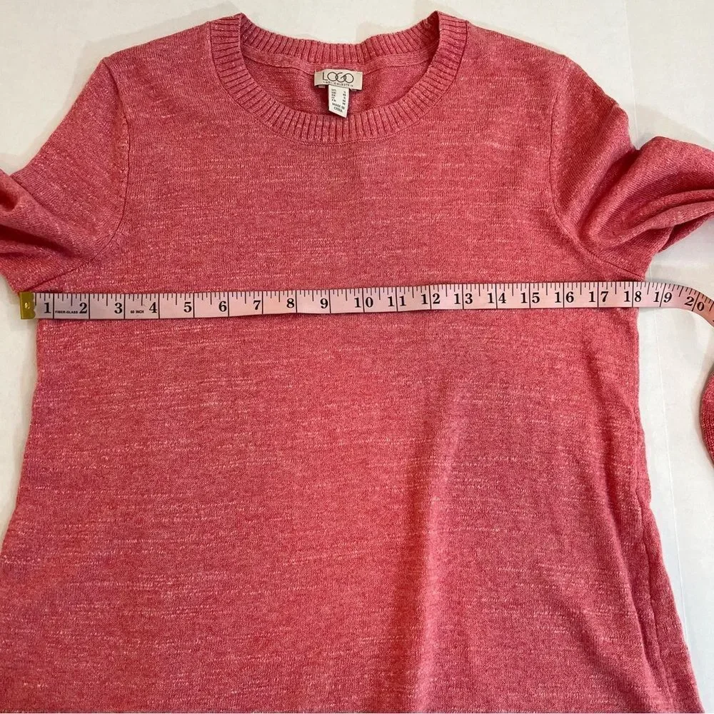 New Logo by Lori Goldstein Cotton Slub Knit Sweater w/ Angled Rib Hem | Size S